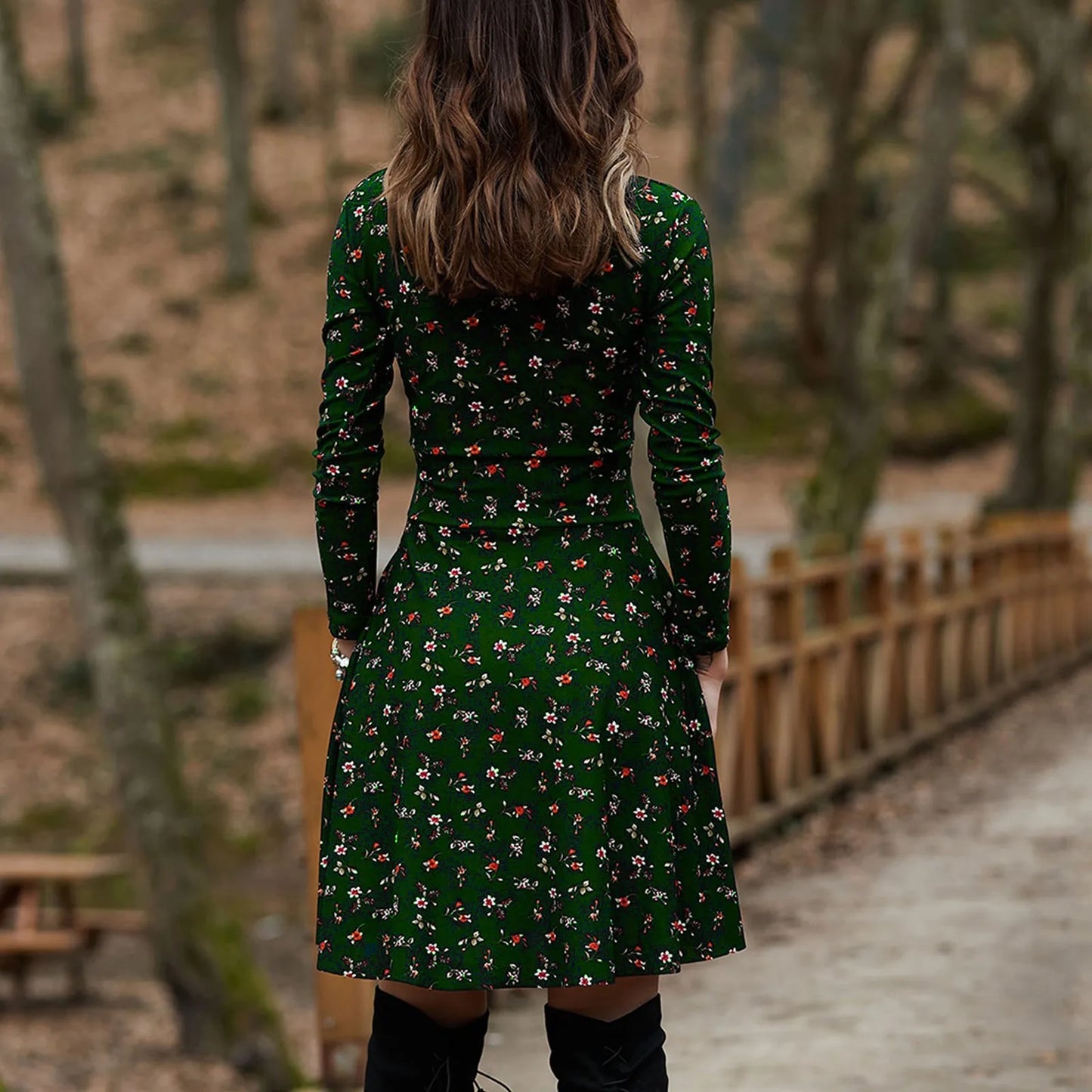 ALICE LEROY - Robe Midi Vintage Évasée Imprimé Floral