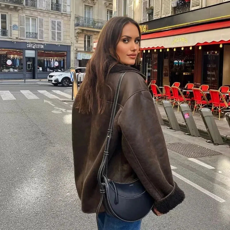 manteau une pièce en fourrure chic