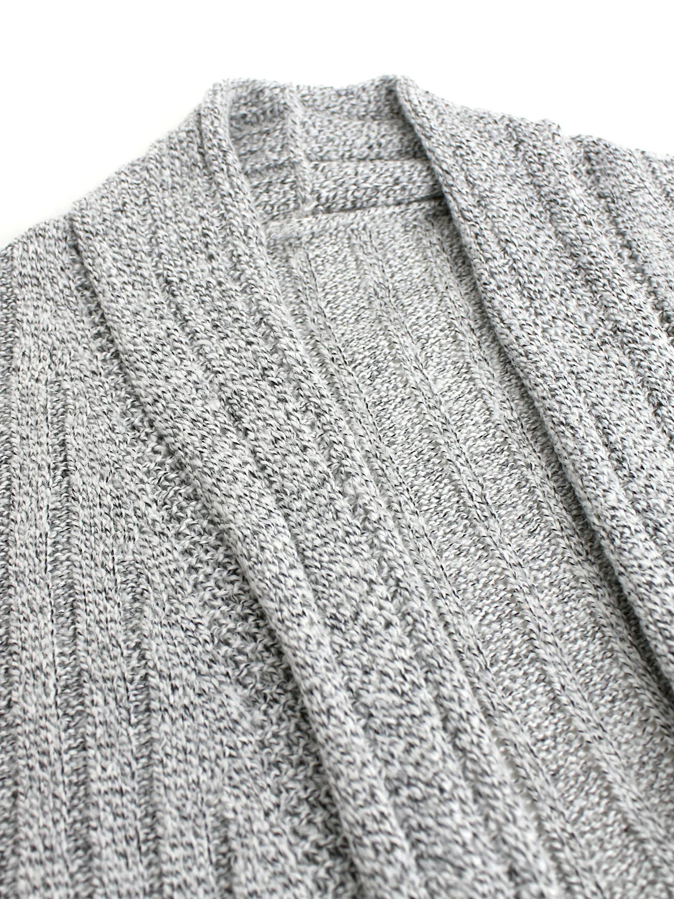 Cardigan Décontracté à Tricot Côtelé - Col en V