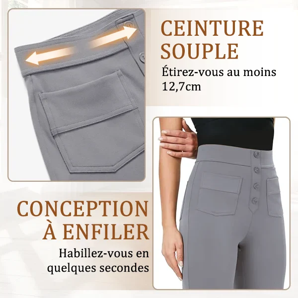 Sensuelle Paris – Pantalon Taille Haute avec Poches